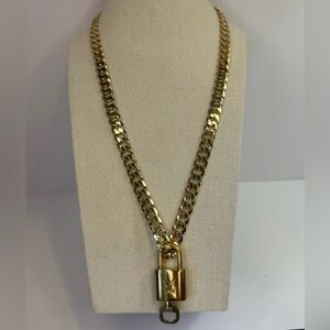 Louis Vuitton Padlock #308 with Bain Miller Brass Chain Necklace 24”